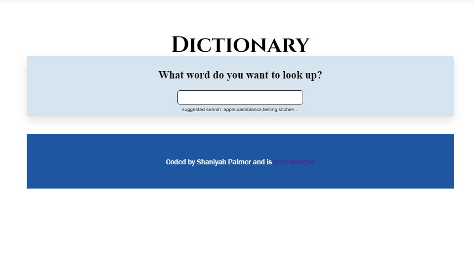 Dictionary page